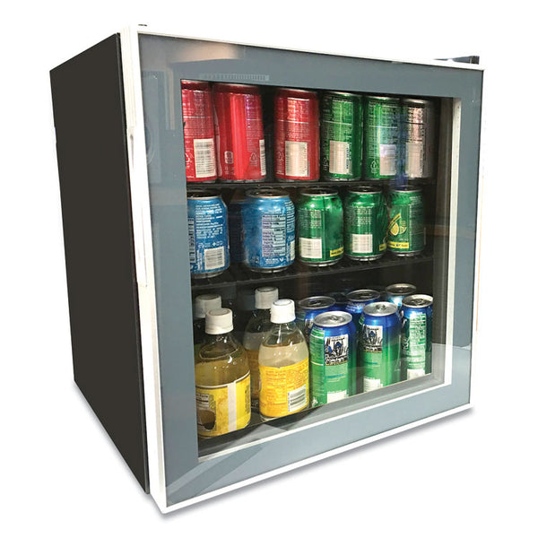 Avanti 1.6 Cu. Ft. Refrigerator/Beverage Cooler, 18.25 x 17.25 x 20, Black/Platinum Trim Glass Door (AVAARBC17T2PG) Each