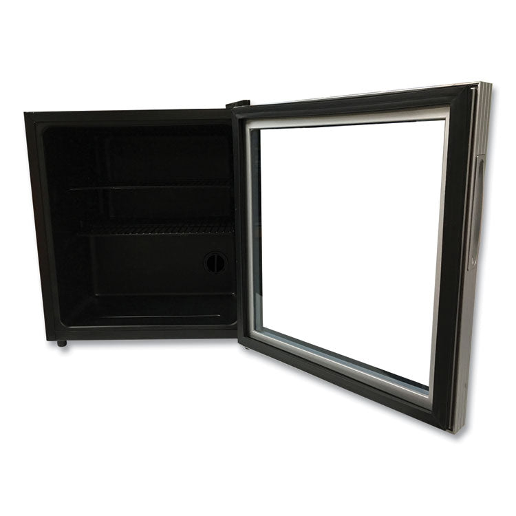 Avanti 1.6 Cu. Ft. Refrigerator/Beverage Cooler, 18.25 x 17.25 x 20, Black/Platinum Trim Glass Door (AVAARBC17T2PG) Each
