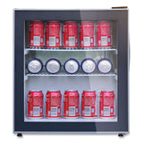 Avanti 1.6 Cu. Ft. Refrigerator/Beverage Cooler, 18.25 x 17.25 x 20, Black/Platinum Trim Glass Door (AVAARBC17T2PG) Each