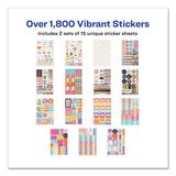 Avery® Planner Sticker Variety Pack for Moms, Budget, Family, Fitness, Holiday, Work, Assorted Colors, 1,820/Pack (AVE6780) Pack of 1820