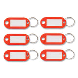 Advantus Key Tags Label Window, 0.88 x 0.19 x 2, Red, 6/Pack (AVTKEY98018) Pack of 6