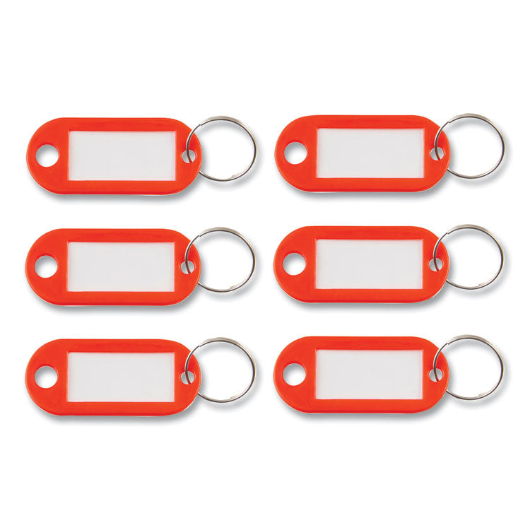 Advantus Key Tags Label Window, 0.88 x 0.19 x 2, Red, 6/Pack (AVTKEY98018) Pack of 6