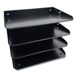 Huron Steel Horizontal File Organizer, 4 Sections, Letter Size Files, 12 x 8.66 x 9, Black (CTXHASZ0152) Each