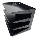 Huron Steel Horizontal File Organizer, 4 Sections, Letter Size Files, 12 x 8.66 x 9, Black (CTXHASZ0152) Each