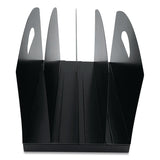 Huron Steel Vertical File Organizer, Flat, 4 Sections, Letter Size Files, 7.25 x 12 x 7.25, Black (CTXHASZ0169) Each