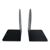 Huron Steel Bookends, Contemporary Style, Nonskid Base, 4.75 x 5.5 x 7.25, Black, Pair (CTXHASZ0095) 1 Pair