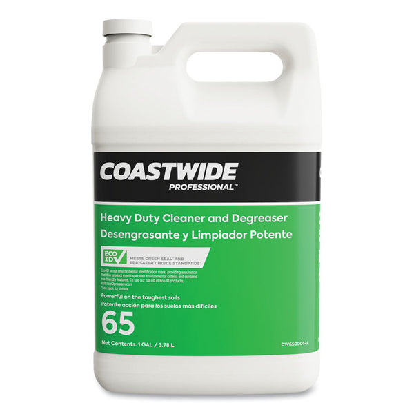 Coastwide Professional™ Heavy-Duty Cleaner-Degreaser 65 Eco-ID Concentrate, Fresh Citrus Scent, 3.78 L Bottle, 4/Carton (CWZ919503)