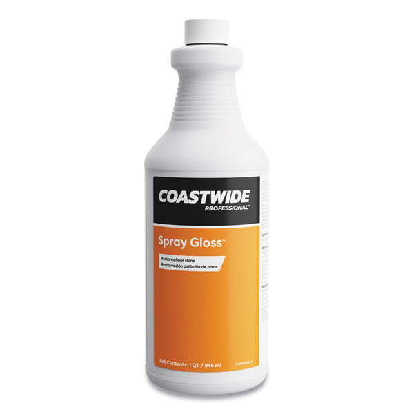 Coastwide Professional™ Spray Gloss Floor Finish and Sealer, Peach Scent, 0.95 L Bottle, 6/Carton (CWZ24425445)