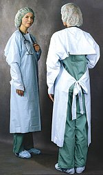 Busse Hospital Disposables Protective Procedure Gown One Size Fits Most Blue NonSterile AAMI Level 3 Disposable (412663_EA) 1/EA