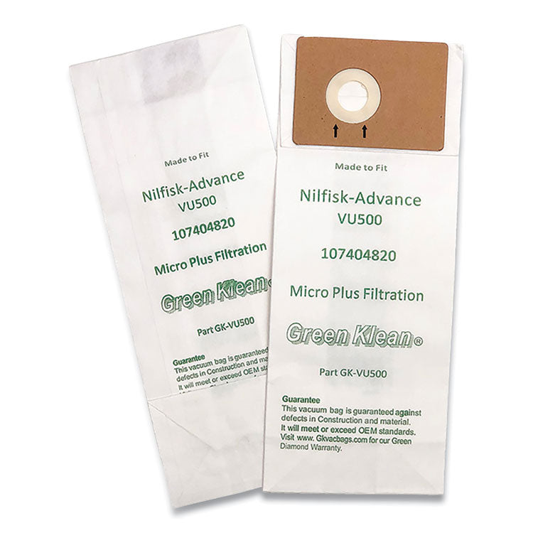 Green Klean® Replacement Vacuum Bags, Fits Advance VU500, 10/Pack (GRKVU500P)