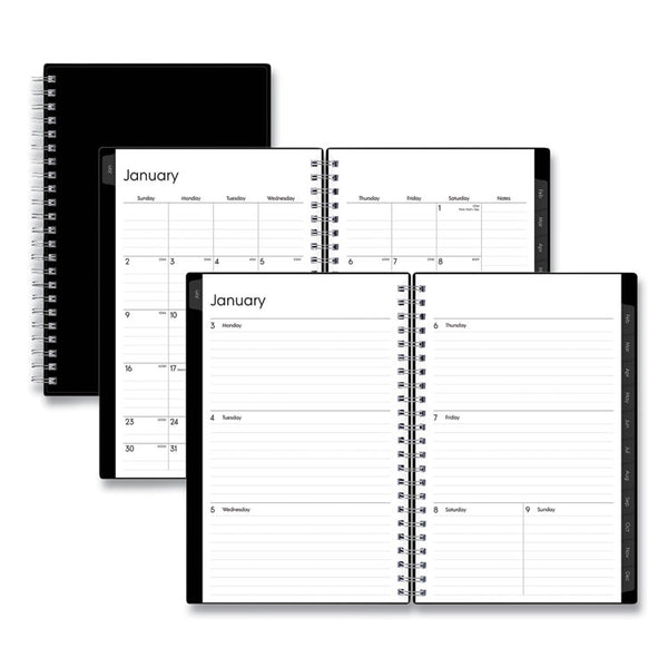 Enterprise Weekly/Monthly Planner, 8 x 5, Black Cover, 12-Month (Jan to Dec): 2025 (BLS111291) Each