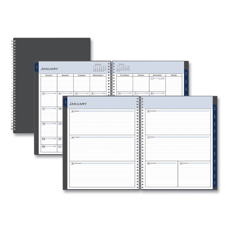 Passages Weekly/Monthly Planner, 11 x 8.5, Charcoal Cover, 12-Month (Jan to Dec): 2025 (BLS100008) Each