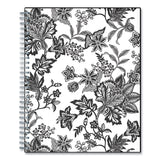 Analeis Monthly Planner, Floral Artwork, 10 x 8, White/Black/Coral Cover, 12-Month (Jan to Dec): 2025 (BLS100004) Each