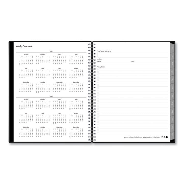 Enterprise Weekly/Monthly Planner, 11 x 8.5, Black Cover, 12-Month (Jan to Dec): 2025 (BLS111288) Each