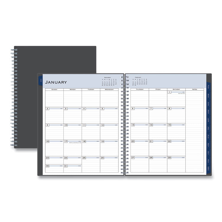 Passages Monthly Planner, 10 x 8, Charcoal Cover, 12-Month (Jan to Dec): 2025 (BLS100011) Each