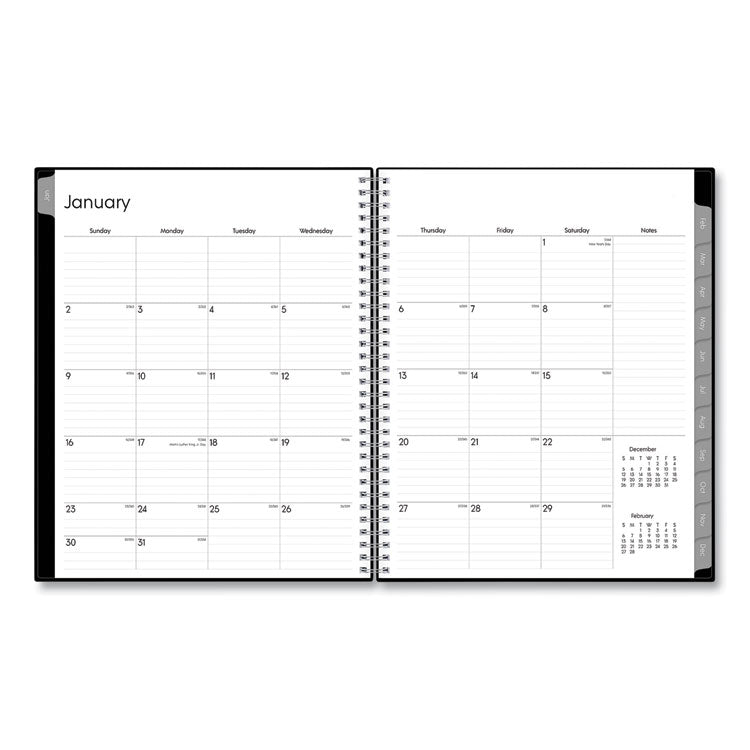 Enterprise Weekly/Monthly Planner, 11 x 8.5, Black Cover, 12-Month (Jan to Dec): 2025 (BLS111288) Each