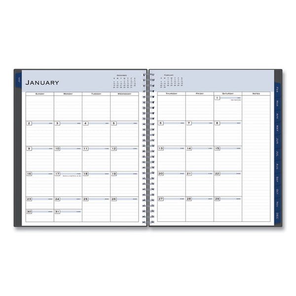 Passages Monthly Planner, 10 x 8, Charcoal Cover, 12-Month (Jan to Dec): 2025 (BLS100011) Each