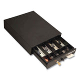 Honeywell Space-Saving Steel Cash Drawer, 4 Bill, 5 Coin Slots, Key Lock, 17 x 13 x 4, Black (HWL6313) Each