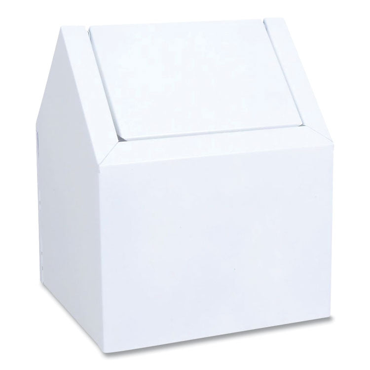 Impact Rectangle Metal Indoor Trash Can, White (IMP25123300) Each