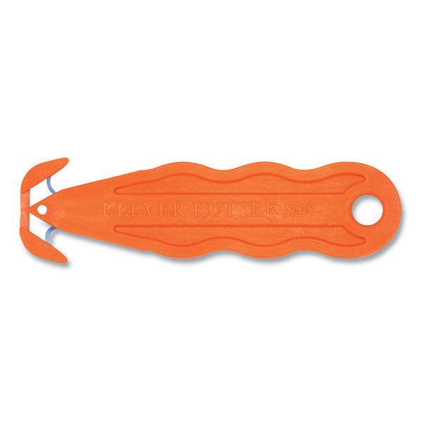 Klever Kutter™ Kurve Blade Plus Safety Cutter, 5.75" Plastic Handle, Orange, 10/Box (KLVPLS100G) Box of 10