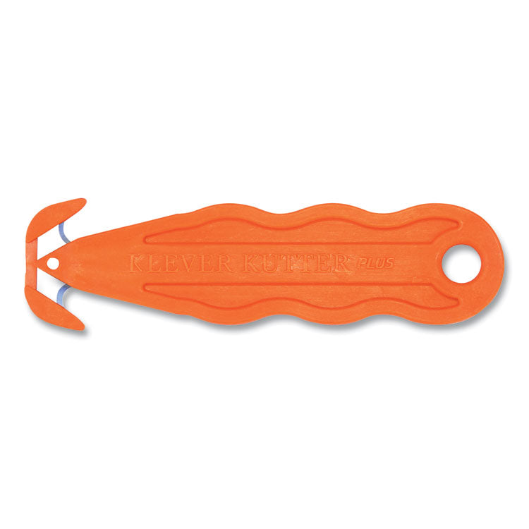 Klever Kutter™ Kurve Blade Plus Safety Cutter, 5.75" Plastic Handle, Orange, 10/Box (KLVPLS100G) Box of 10