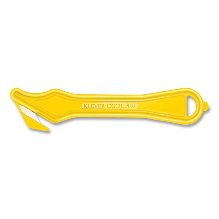 Klever Kutter™ Excel Plus Safety Cutter, 7" Plastic Handle, Yellow, 10/Pack (KLVPLS40030Y) Box of 10