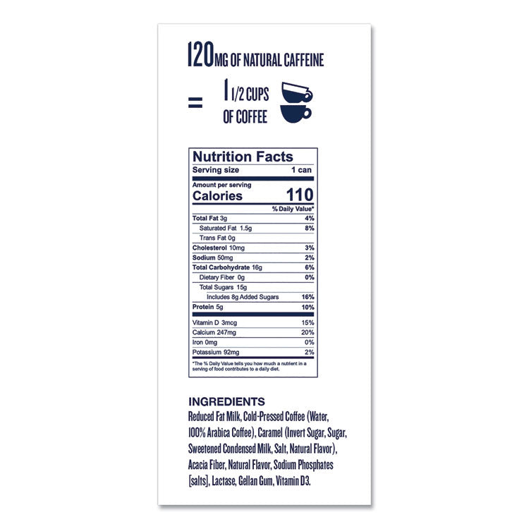 La Colombe® Cold Brew Draft Latte, Caramel, 9 oz Can, 12/Carton (LALLCT00093)