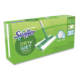 Swiffer® Sweeper Mop, 10 x 4.8 White Cloth Head, 46" Silver/Green Aluminum/Plastic Handle (PGC49947)