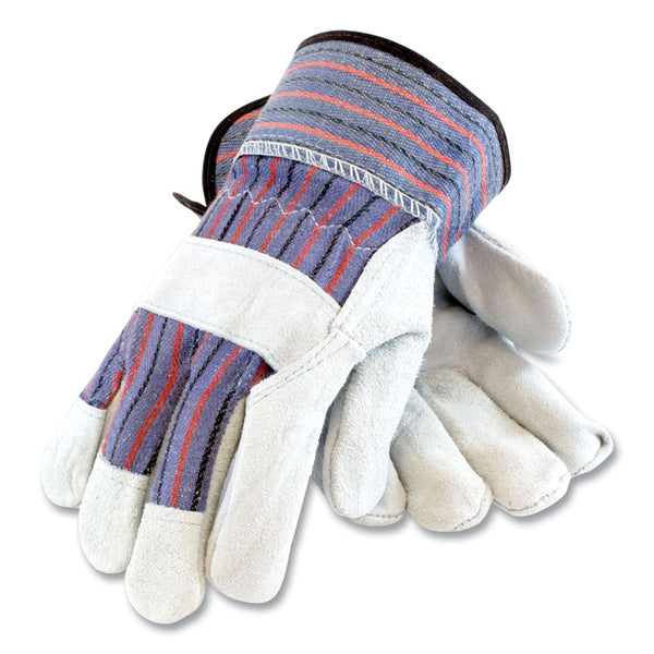 PIP Shoulder Split Cowhide Leather Palm Gloves, B/C Grade, Medium, Blue/Gray, 12 Pairs (PID847532M) 1 Dozen