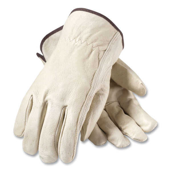 PIP Top-Grain Pigskin Leather Drivers Gloves, Economy Grade, X-Large, Gray (PID70361XL) 1 Pair