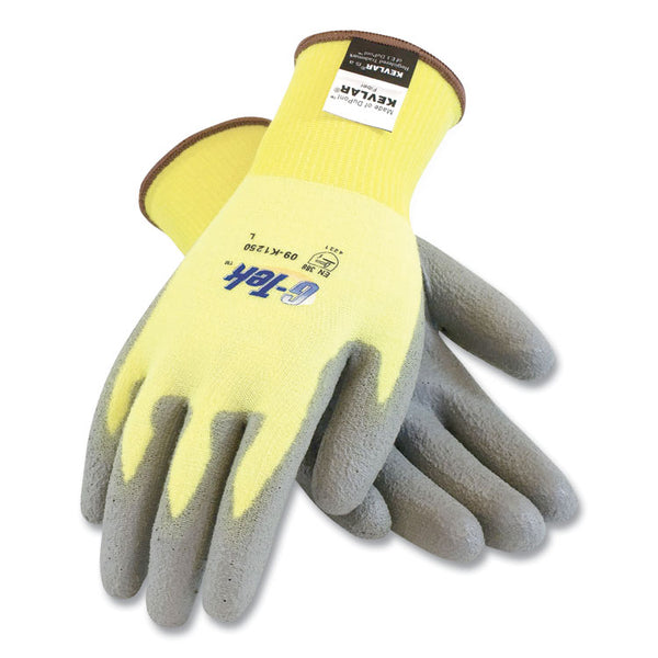 PIP G-Tek KEV Cut-Resistant Seamless-Knit Gloves, X-Large (Size 10), Yellow/Gray, 12 Pairs (PID09K1250XL) 1 Dozen