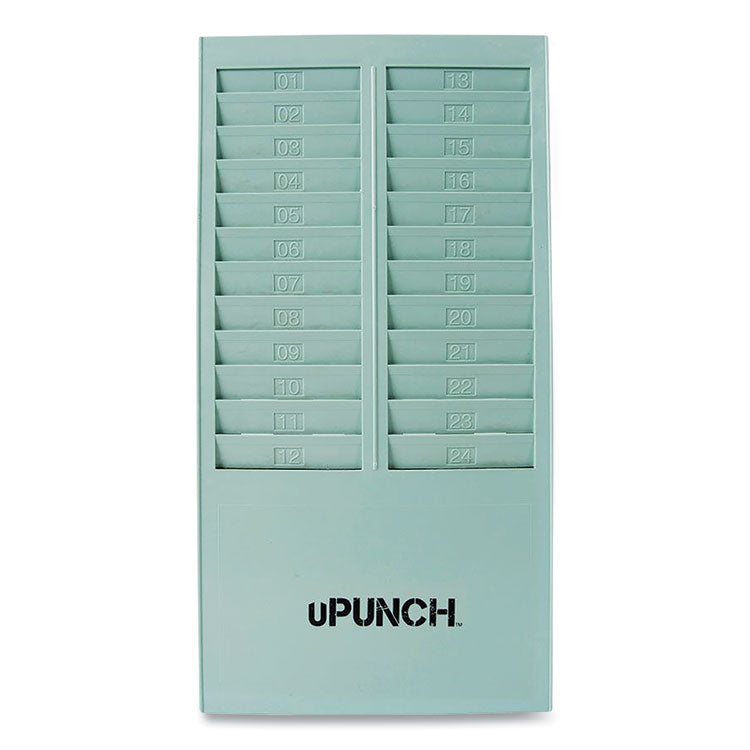 uPunch™ Time Card Rack, 24 Pockets, Gray (PPZHNTCR24) Each