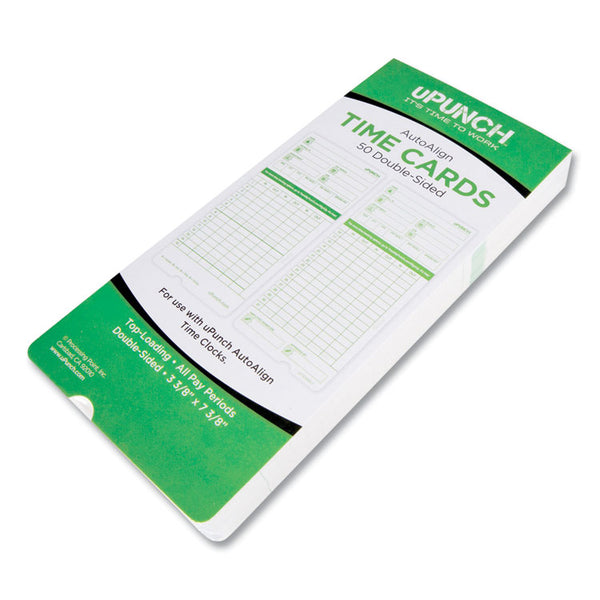 uPunch™ Time Clock Cards for uPunch HN3000, Two Sides, 7.37 x 3.37, 50/Pack (PPZHNTCG1050)