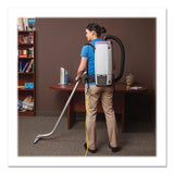 ProTeam® Super Coach Pro 10 Backpack Vacuum with Xover Fixed-Length Two-Piece Wand, 10 qt Tank Capacity, Gray/Purple (PTM107304) Each
