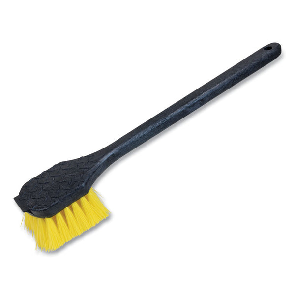 Quickie® Gong Brush, Yellow Polypropylene Bristles, 20" Black Polyethylene Handle (QCK226ZQK)
