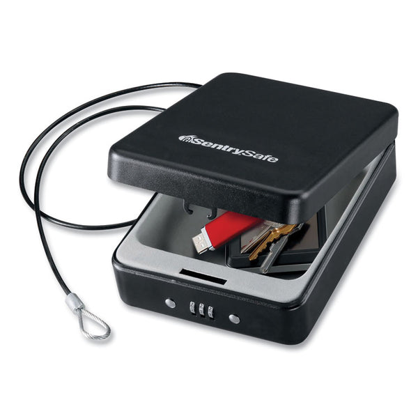 Sentry® Safe P005C Portable Combination-Lock Security Safe, 0.05 cu ft, 5.9 x 8 x 2.6,  Black (SENP005C) Each