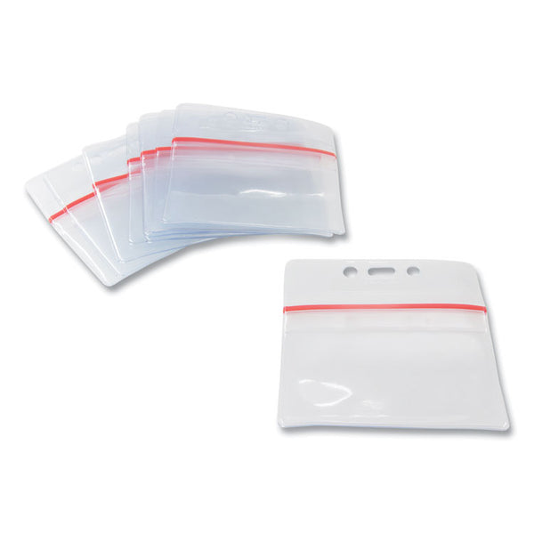 SICURIX® Sealable Cardholder, Horizontal, 3.75 x 2.62, Clear, 50/Pack (SRXBAU47830)