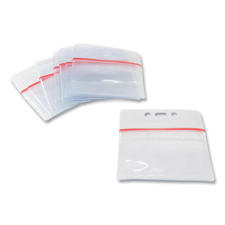 SICURIX® Sealable Cardholder, Horizontal, 3.75 x 2.62, Clear, 50/Pack (SRXBAU47830) Pack of 50