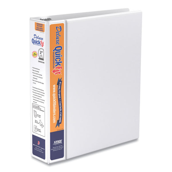 Stride QuickFit PRO Deluxe Heavy Duty Storage D-Ring View Binder, 3 Rings, 2" Capacity, 11 x 8.5, White (STW89030)