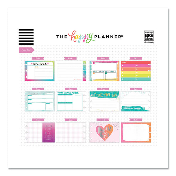 The Happy Planner® Productivity Multi Accessory Pack, 20 Double-Sided Pre-Punched Cards, 20 Half-Sheet Stickers, 3 Sticky Note Pads (THLPLMP02) Each