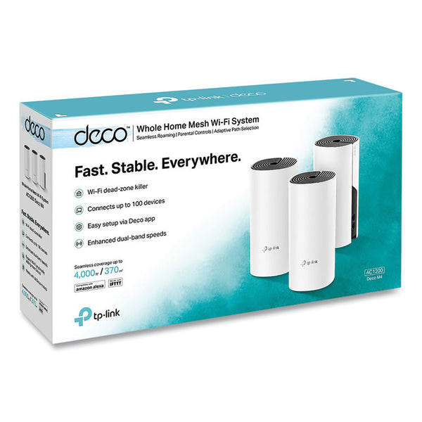 TP-Link Deco M4 AC1200 Whole Home Mesh Wi-Fi System, 2 Ports, Dual-Band 2.4 GHz/5 GHz (TPLDECOM43PACK) Each