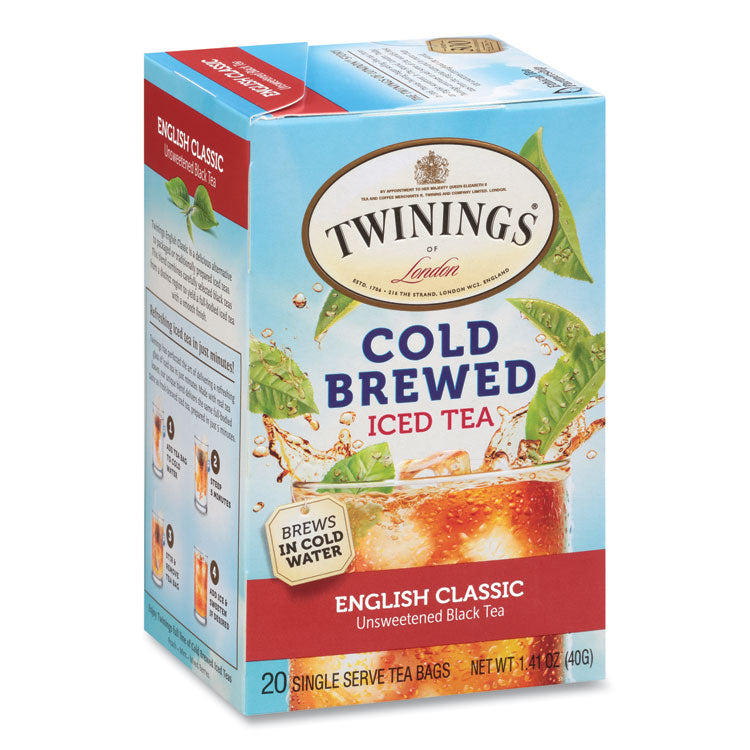 TWININGS® Cold Brew Iced Tea Bags, English Classic, 0.07 oz Tea Bag, 20/Box (TWG51331) Box of 20