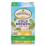 TWININGS® Cold Brew Iced Tea Bags, Mint, 0.07 oz Tea Bag, 20/Box (TWG51335) Box of 20