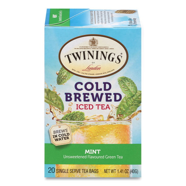 TWININGS® Cold Brew Iced Tea Bags, Mint, 0.07 oz Tea Bag, 20/Box (TWG51335)