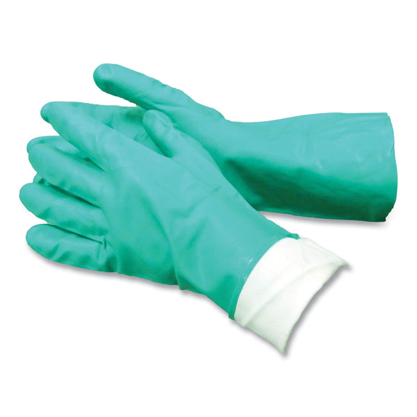 AMBITEX® Pro N650 Series Flock-Lined Nitrile Rubber Gloves, 13" Long, 15 mil, Large, Green, 12 Pairs (TXINTL650LGHDG) 1 Dozen