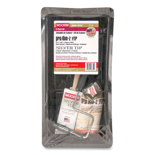 Wooster® Jumbo-Koter Professional Painter's Kit, Five-Piece 4.5" Mini-Roller Set (WBC0RR3960044) Each