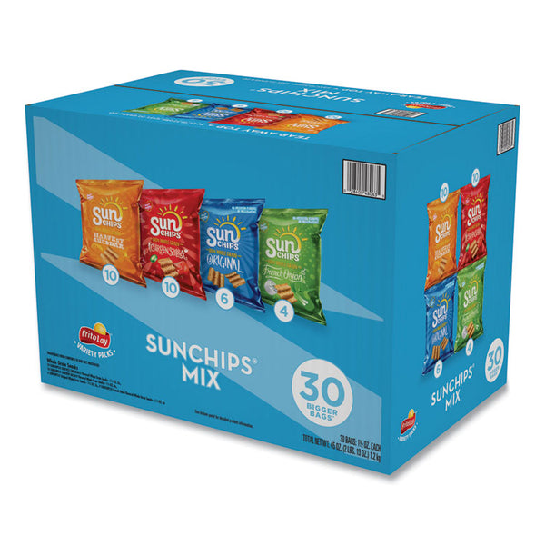 SunChips® Variety Mix, Assorted Flavors, 1.5 oz Bags, 30 Bags/Box (LAY49932)