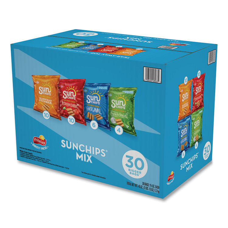 SunChips® Variety Mix, Assorted Flavors, 1.5 oz Bags, 30 Bags/Box (LAY49932) Box of 30