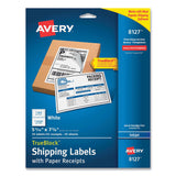 Avery® Shipping Labels with TrueBlock Technology, Inkjet Printers, 5.06 x 7.62, White, 25 Sheets/Pack (AVE8127)