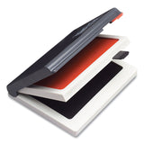 COSCO 2000 PLUS Two-Color Felt Stamp Pad Case, 4" x 2", Black/Red (CSC090468)